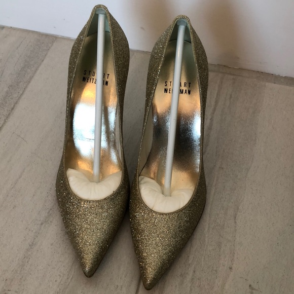 Brand new gold glitter Stuart Weitzman pumps - Picture 3 of 6